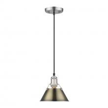  3306-S PW-AB - Orwell PW Small Pendant - 7" in Pewter with Aged Brass shade